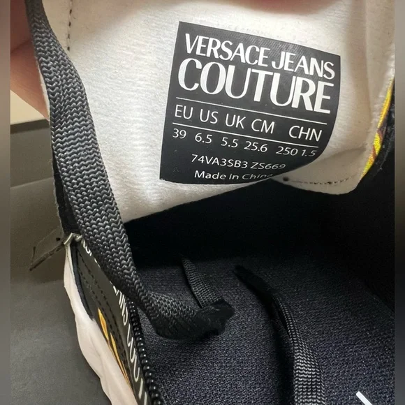 Versace Jeans Couture- Mens Atom Baroque logo zip sneakers